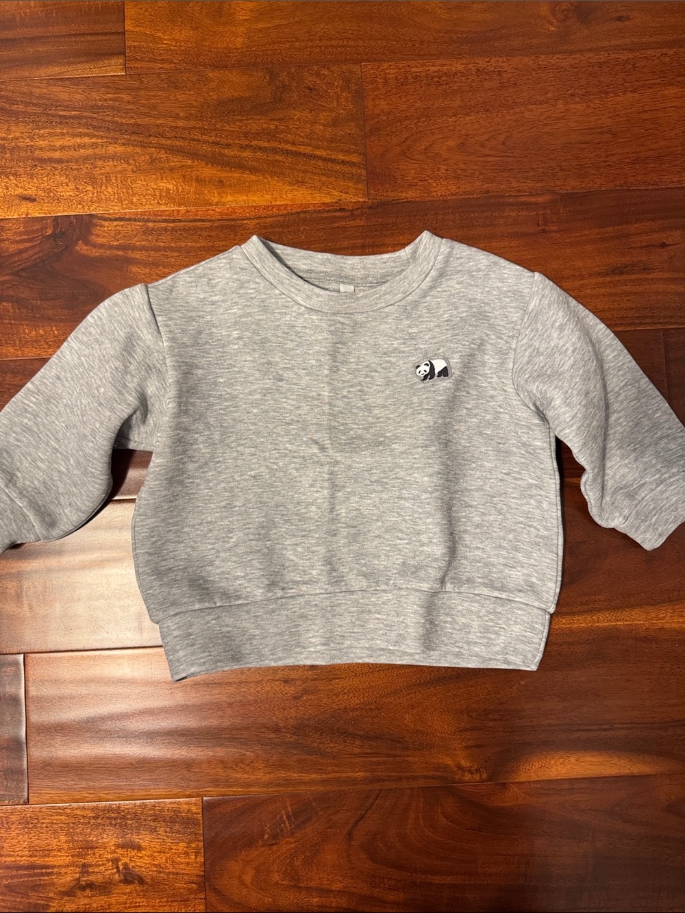 Baby Grey Sweatshirt with Panda Patch